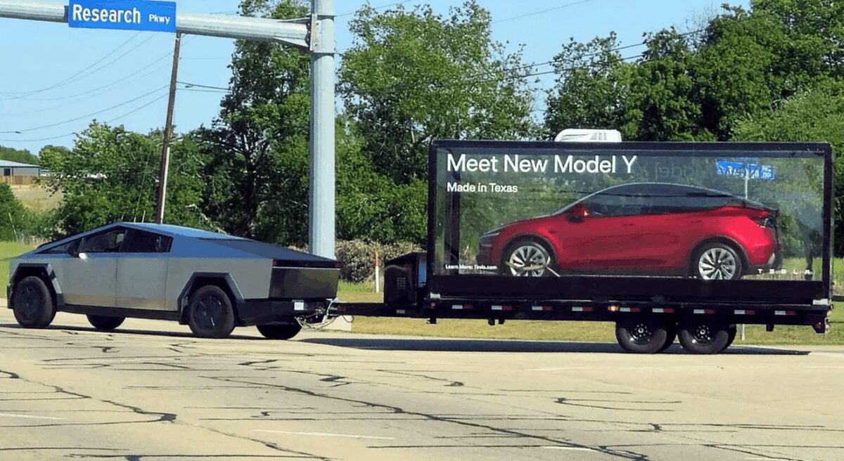 Tesla перетворює Cybertruck на мобільні білборди для просування Model Y (фото)