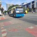 Міський автобус на маршруті у Львові