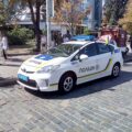 Автомобіль патрульної поліції на вулиці Інститутській у Києві